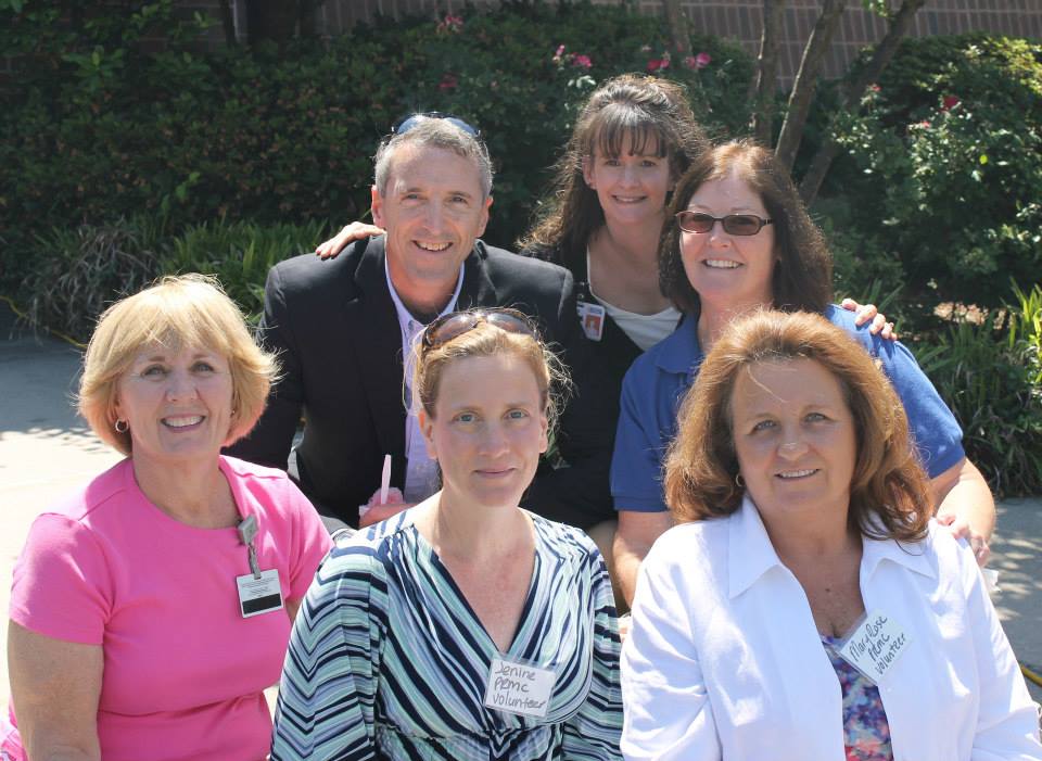 Henson Cancer Institute staff members Dr. John Mansueti, Jenny Harsin, Angie Ness Lisa Barnes, Jenine Giansanti and Maryrose Custer came out to support survivors.
